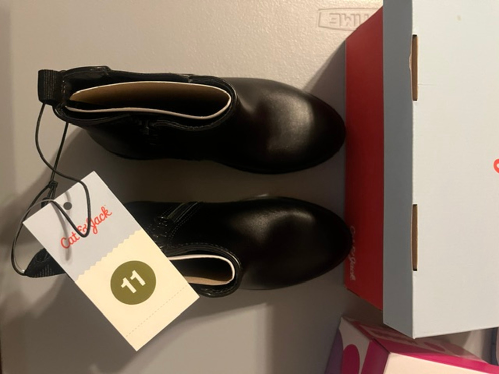 Cat And Jack Black Chelsea Boots Kids Size 11